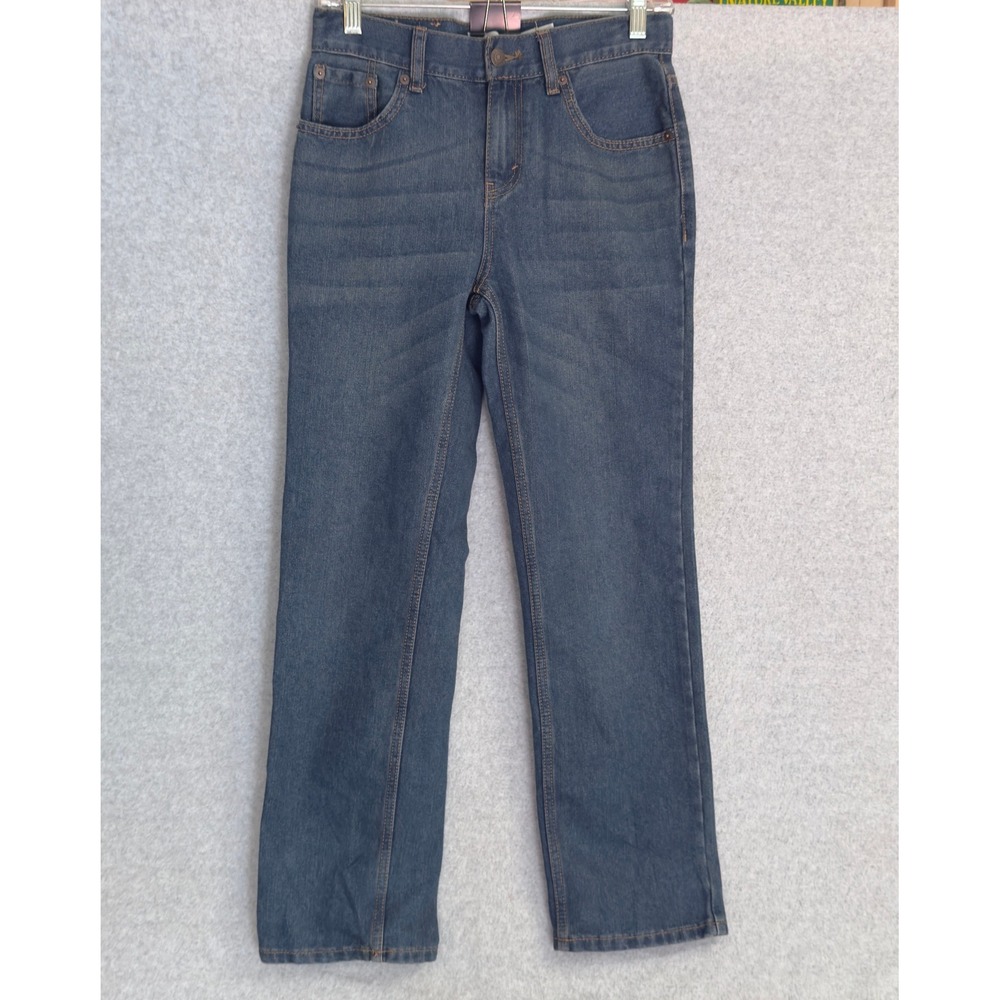 Levi's 505 Regular Jeans Girls Size 14 Blue Medium Wash Straight Leg Adjustable